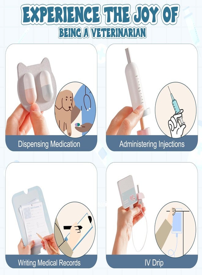 ROBUD Toddler Doctor Play Set, Complete Doctor Kit for Kids with Adjustable Height and Medical Tools, Wooden Pretend Play Pet Doctor Cart for Kids Aged 3+, Vet Kit for Imaginative Role Play Fun - Image 4